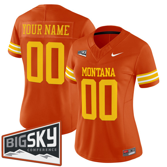 Women's Orange Montana Grizzlies Active Player Custom 1995 F.U.S.E. Throwback Vapor Limited Stitched Football Jersey(Run Small)